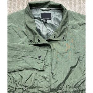 Banana Republic Petite Size M Green Zip Belted Windbreaker Utility Parka‎ Jacket